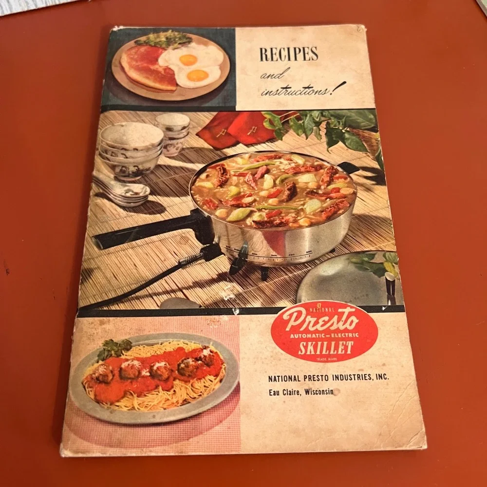 Vintage 1954 Presto Automatic Electric Skillet Recipe Book Instruction Manual